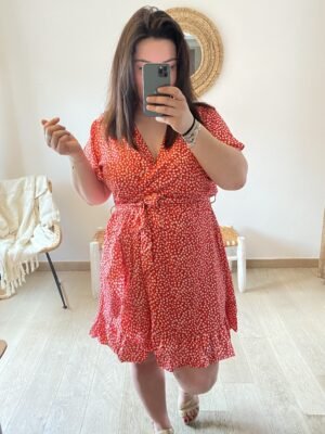 robe rouge fleuri grande taille femme curvy by romy