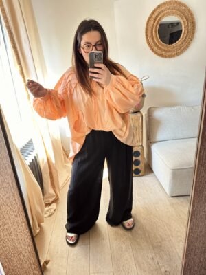 blouse orange grande taille femme curvy by romy