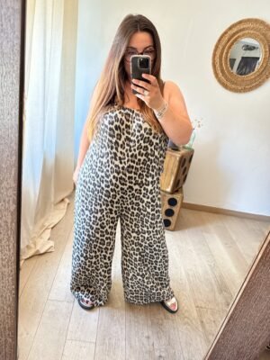combi en gaze de coton leopard grande taille femme curvy by romy