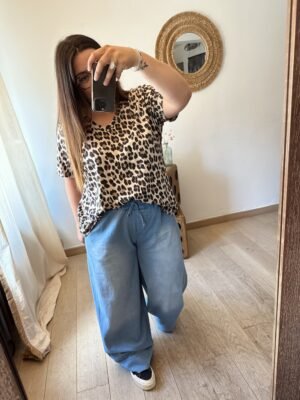 pantalon large jean grande taille femme curvy by romy
