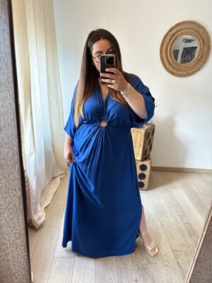robe bleu grande taille femme curvy by romy
