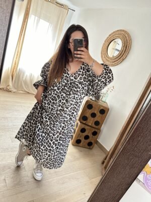 robe en gaze de coton leopard grande taille femme curvy by romy