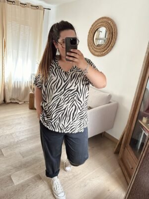 t shirt zebre grande taille femme curvy by romy