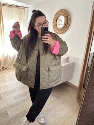 veste matelassée kaki grange taille femme curvy by romy