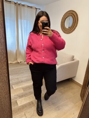 gilet fuschia grande taille femme curvy by romy