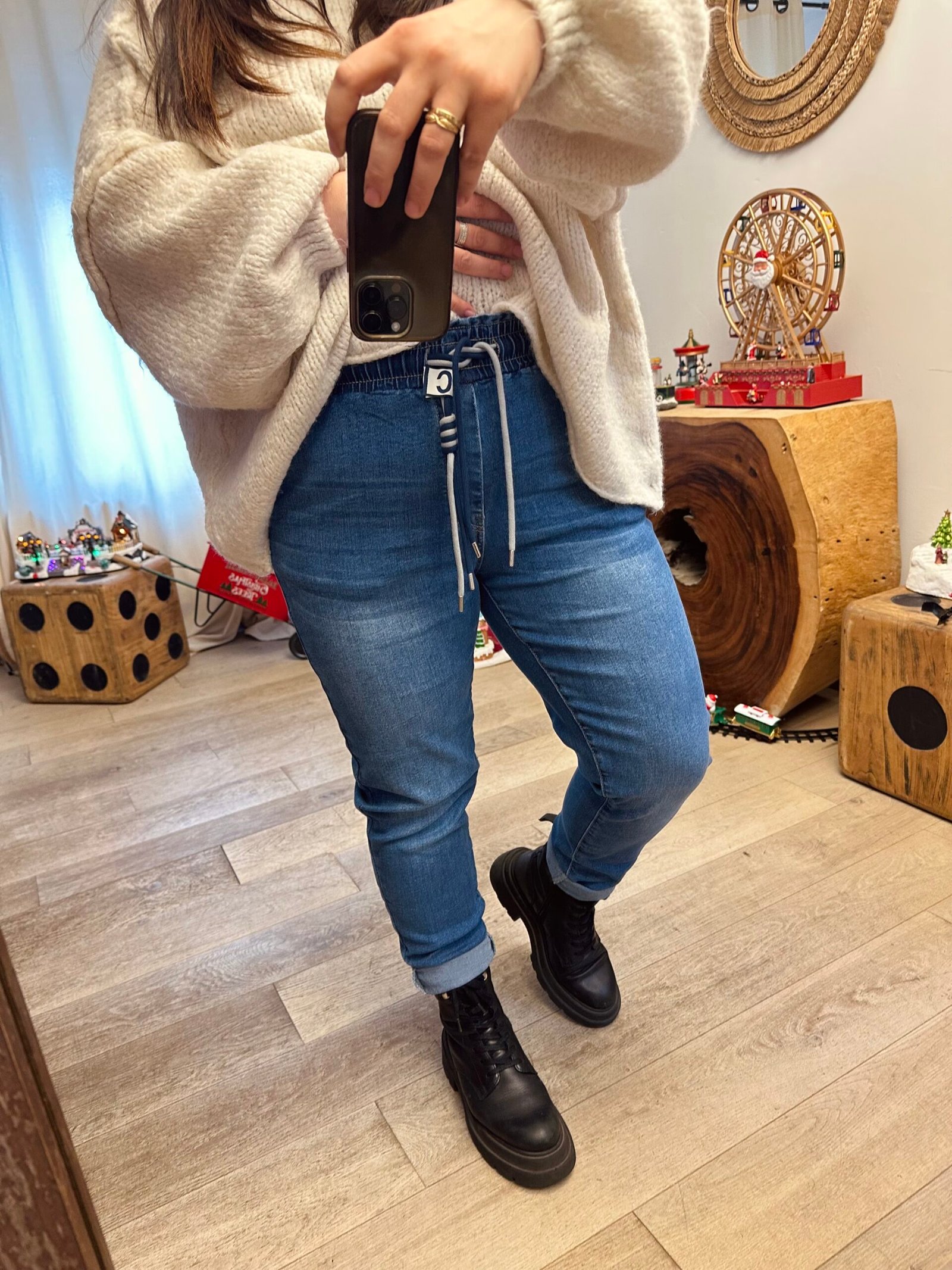 jogg jean salome bleu grande taille femme curvy by romy