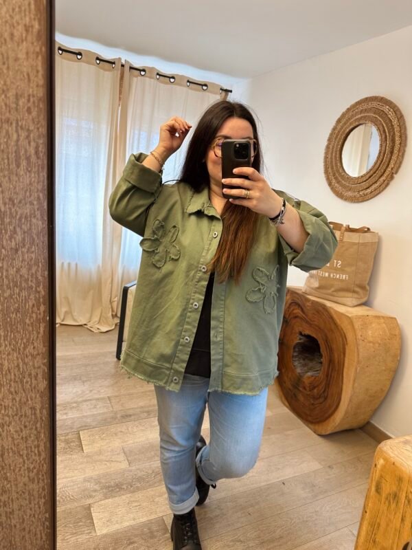 veste jean kaki grande taille femme curvy by romy