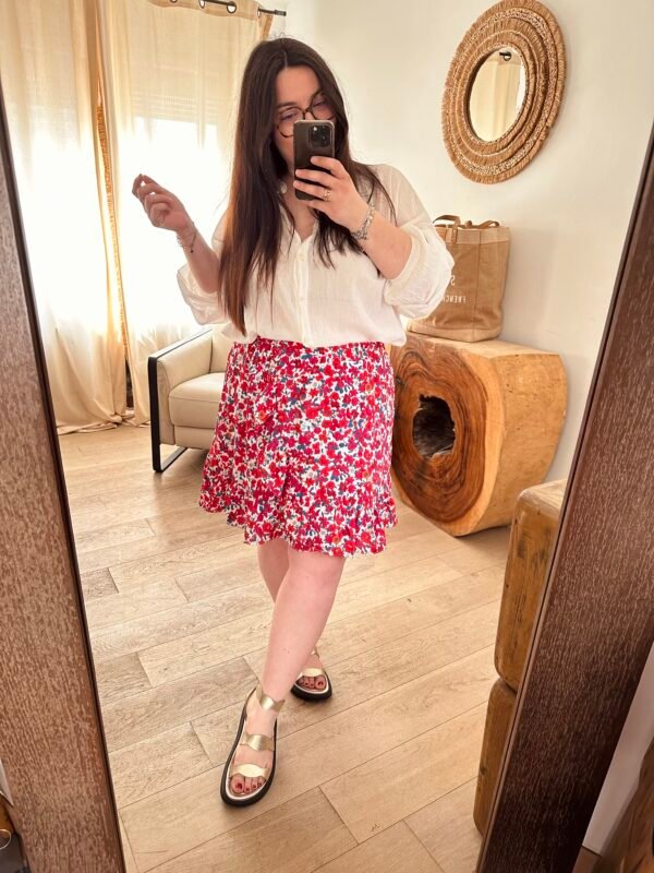 jupe short fleurie grande taille femme curvy by romy