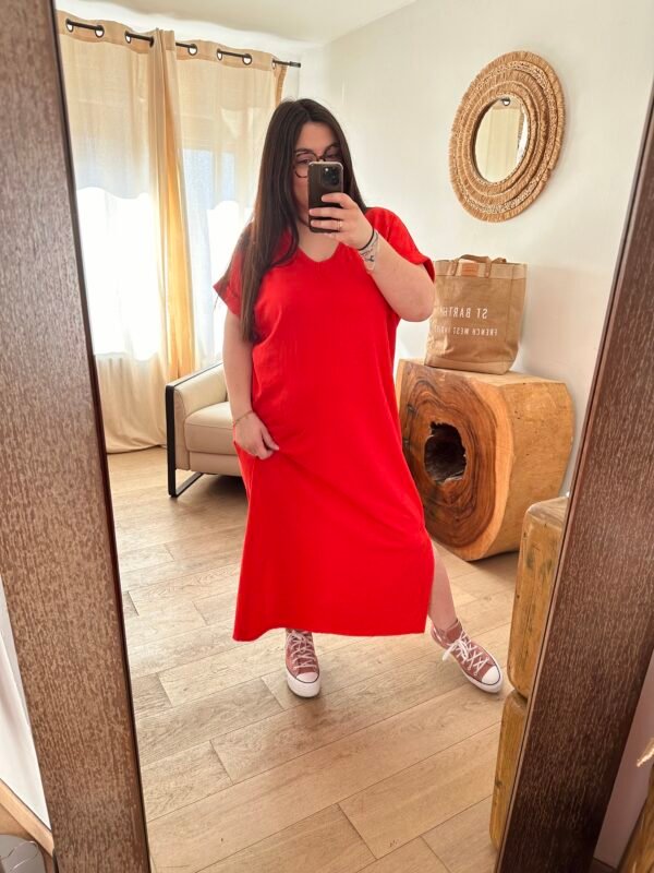 robe t shirt rouge grande taille femme curvy by romy