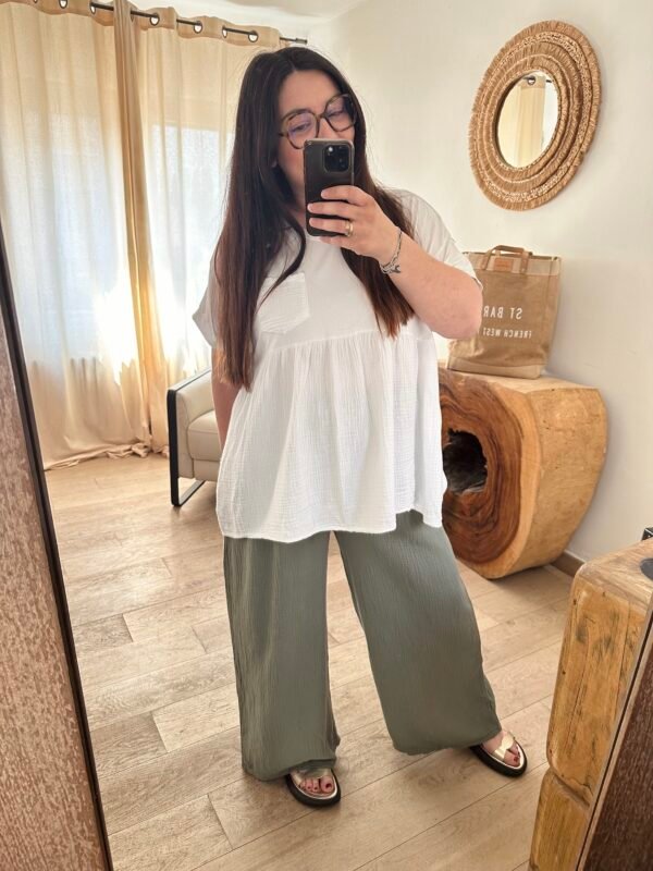 blouse relie gaze de coton grande taille femme curvy by romy