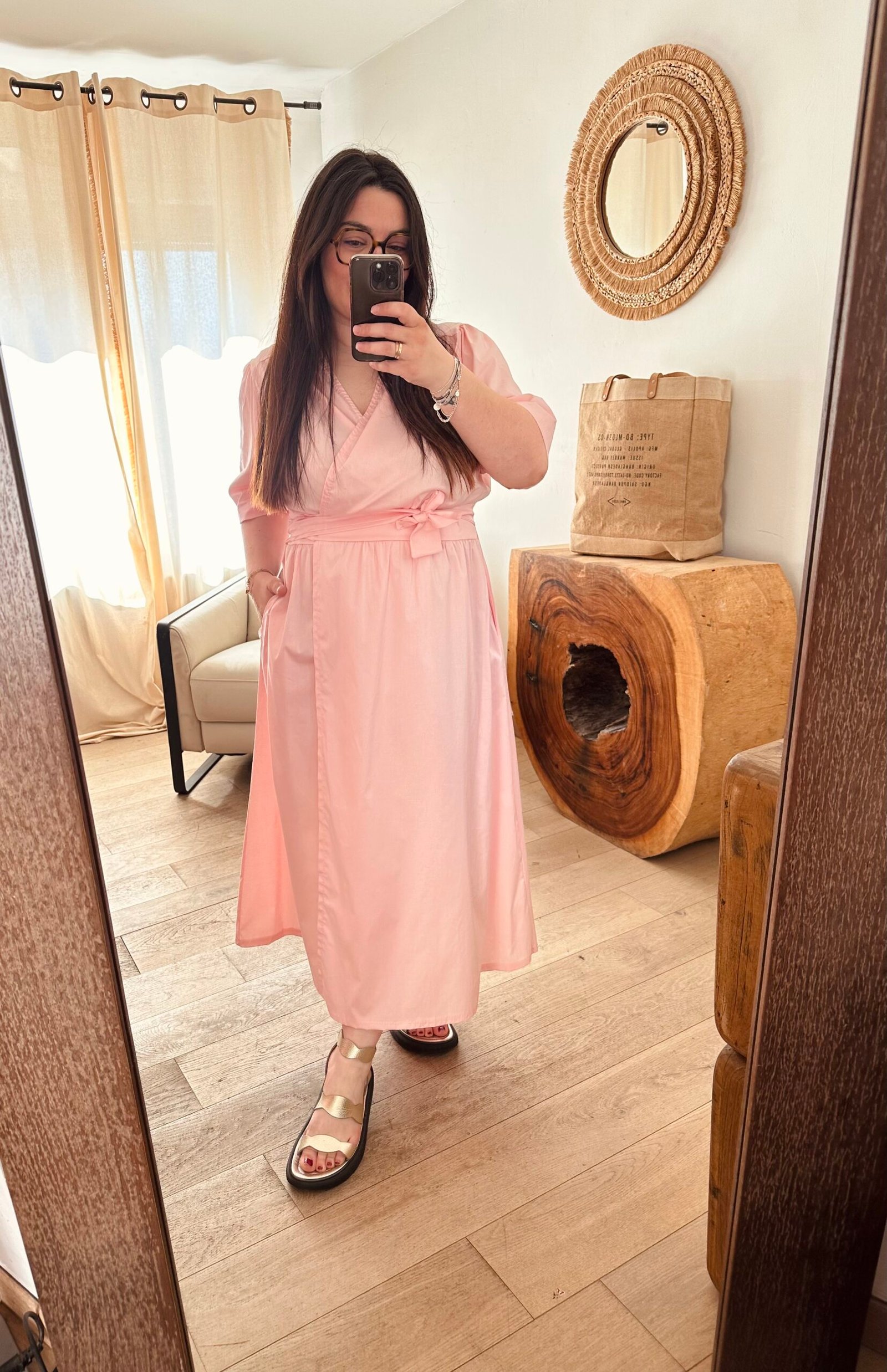 robe portefeuille rose grande taille femme curvy by romy