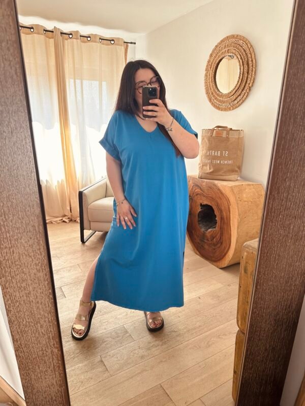 robe t shirt bleu grande taille femme curvy by romy