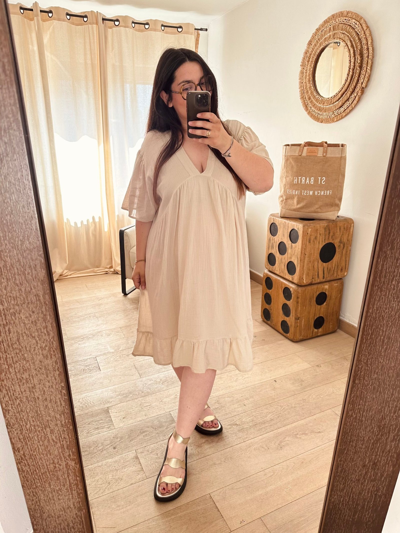 robe beige grande taille femme curvy by romy