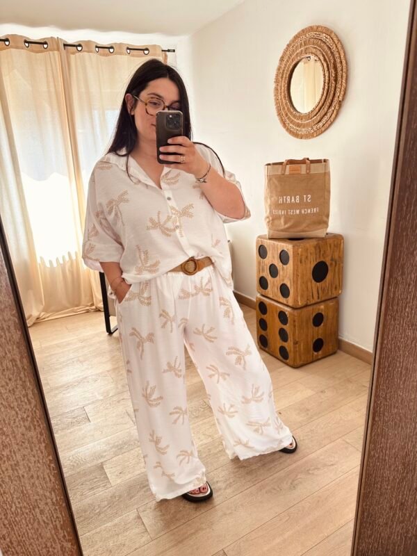 ensemble palmiers blanc grande taille femme curvy by rom