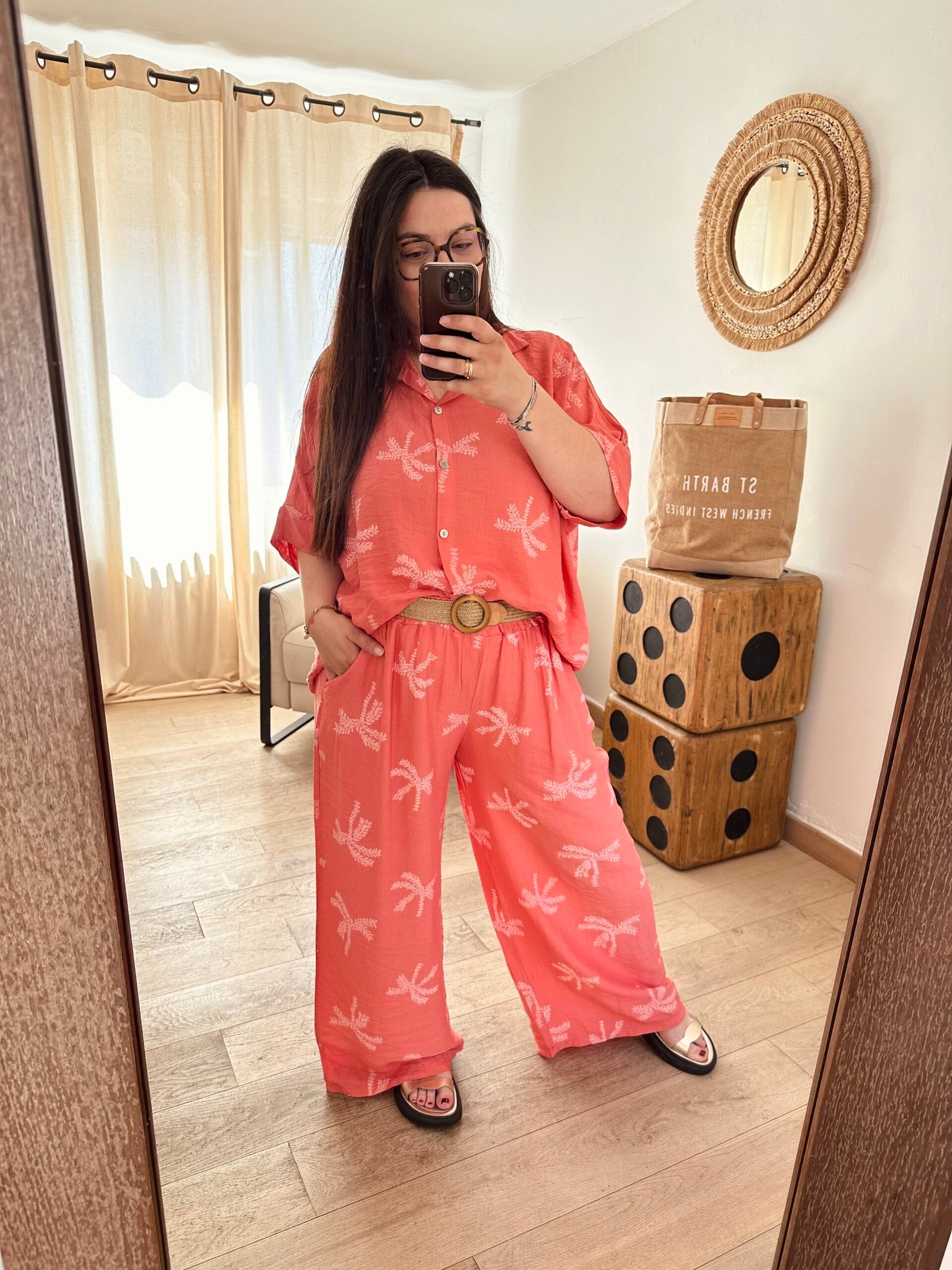 ensemble palmiers terracotta grande taille femme curvy by romy