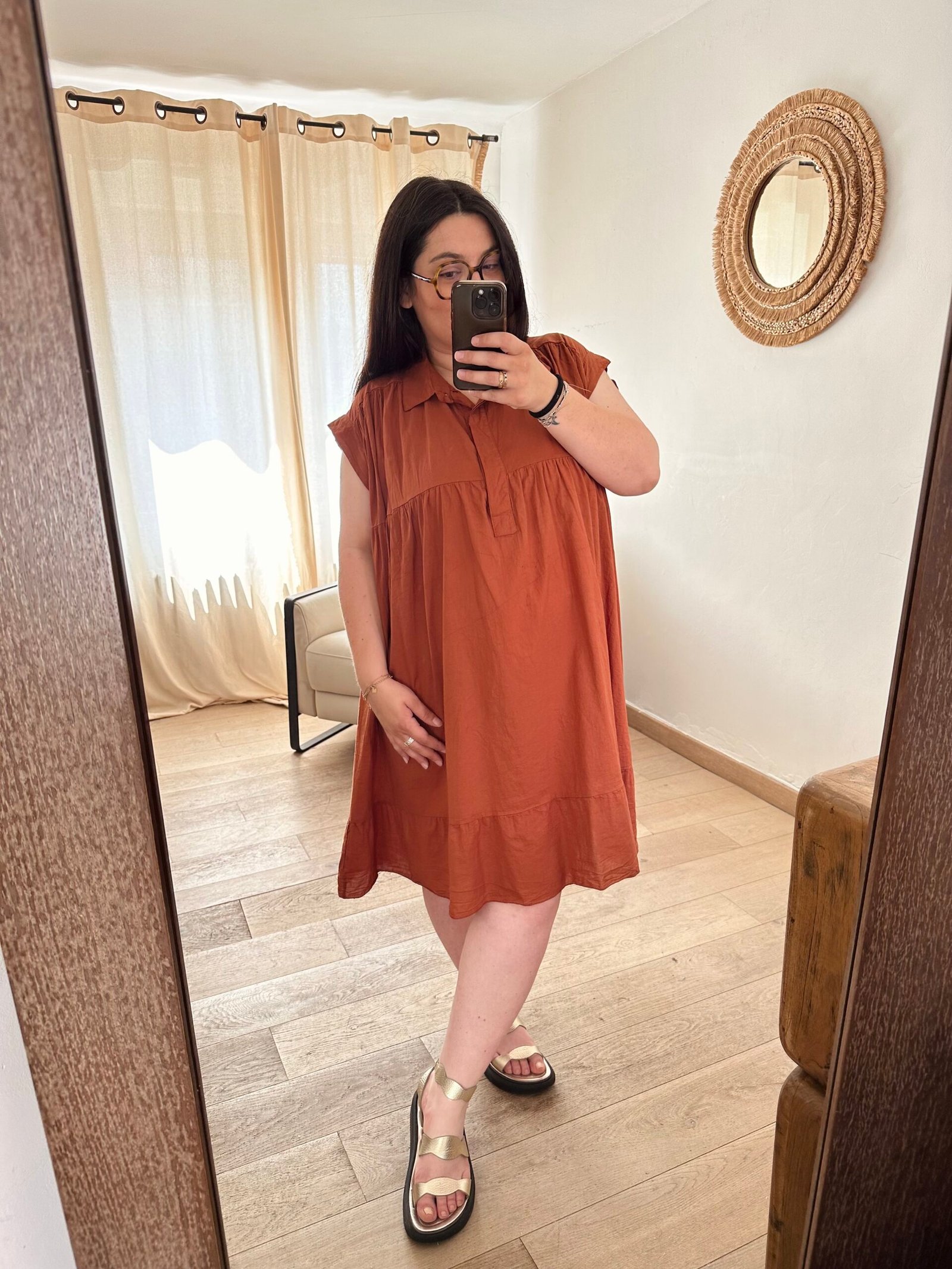 robe courte rouille grande taille femme curvy by romy