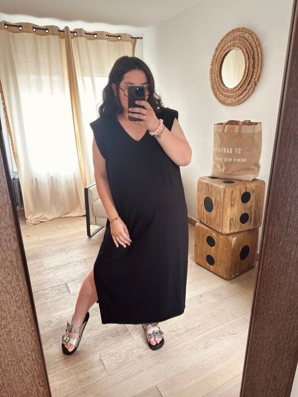 robe epaulette noir grande taille femme curvy by romy