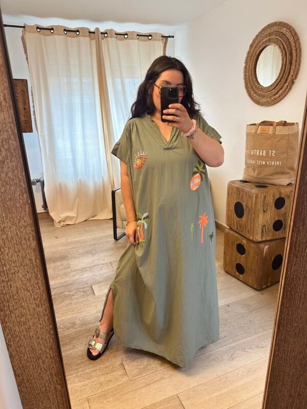 robe kaki grande taille femme curvy by romy