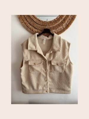 gilet sans manches avec bouton doré grande taille femme curvy by romy