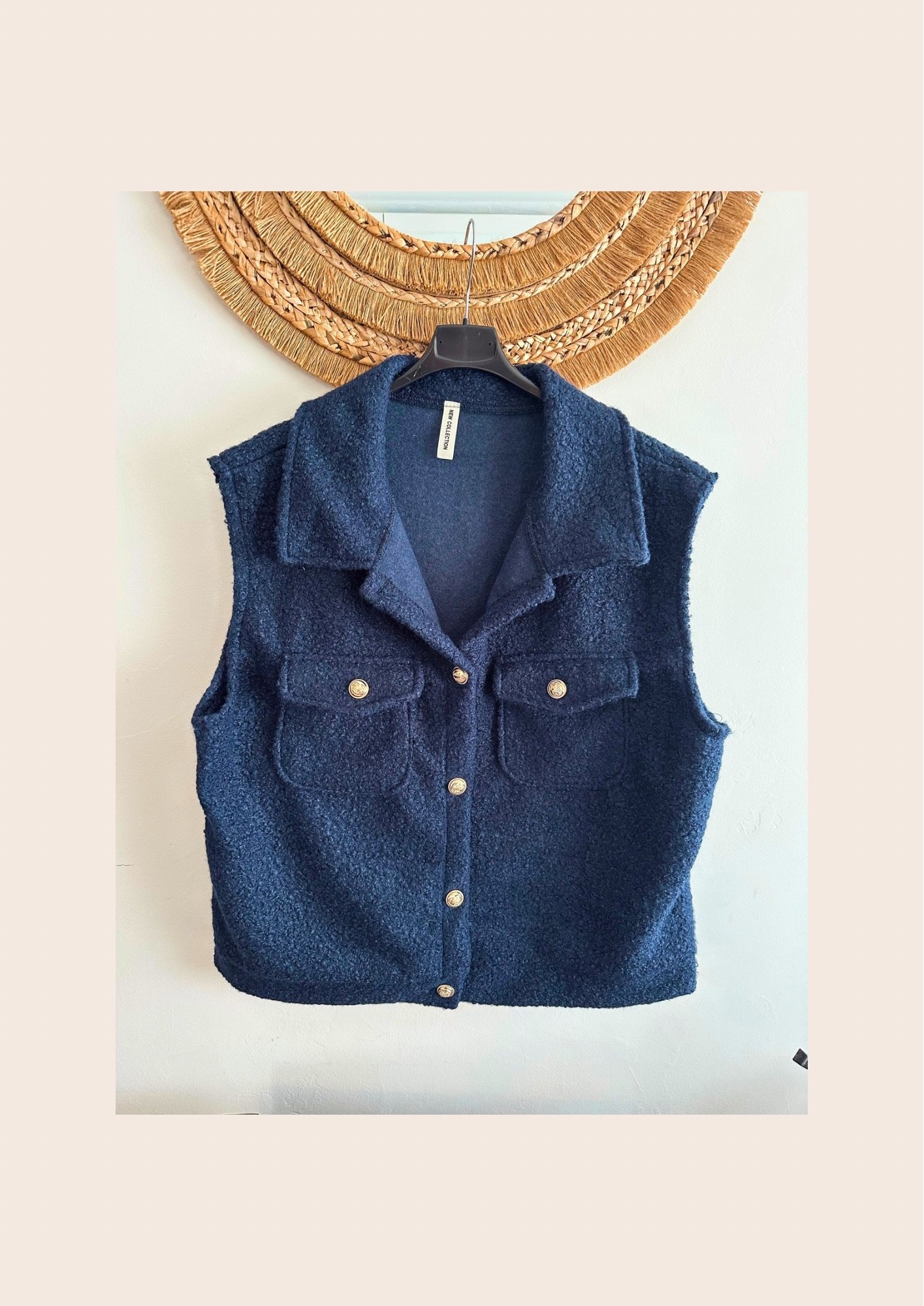 gilet sans manches avec bouton doré grande taille femme curvy by romy