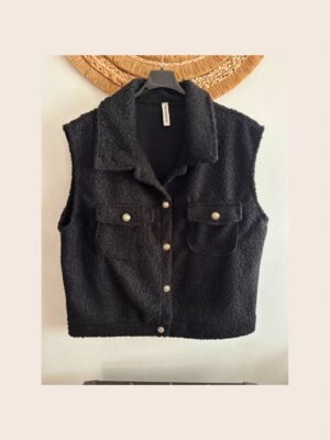 gilet sans manches avec bouton doré grande taille femme curvy by romy