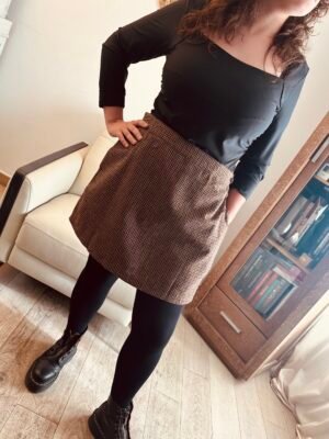 jupe short pied de poule grande taille femme curvy by romy