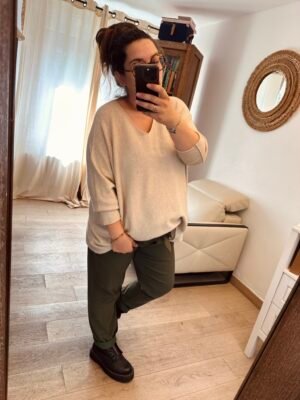 pull beige grande taille femme curvy by romy