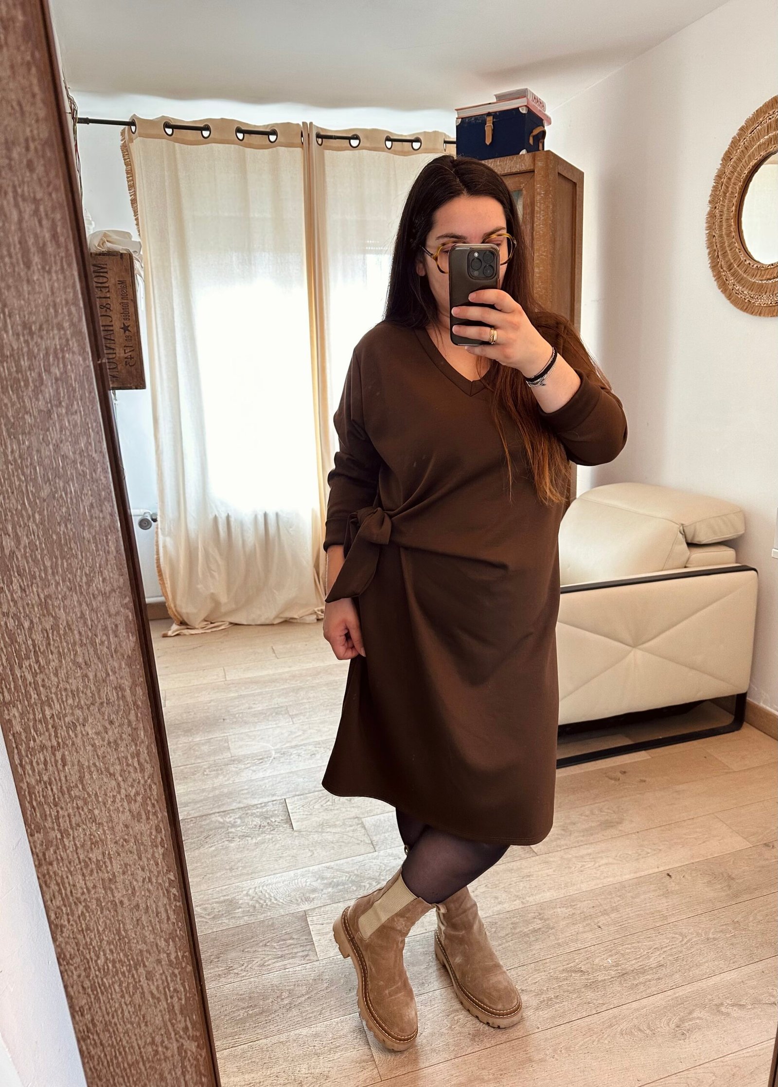 robe sweat noeud choco curvy by romy
