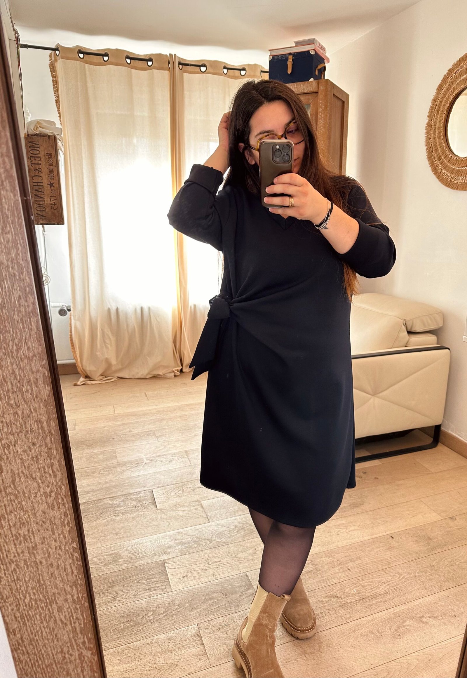 robe sweat bleu marine grande taille femme curvy by romy