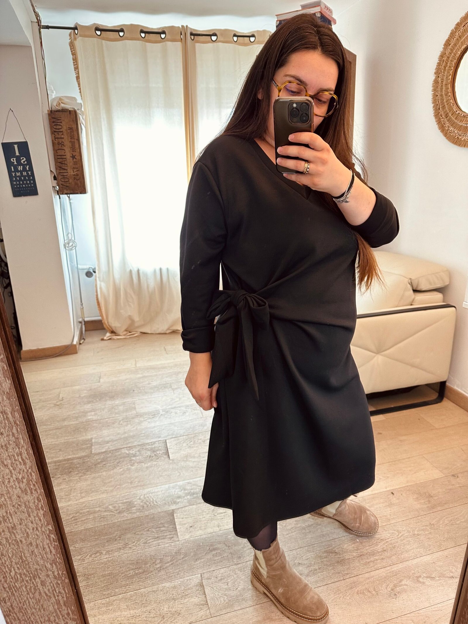 robe sweat noeud noir grande taille femme curvy by romy