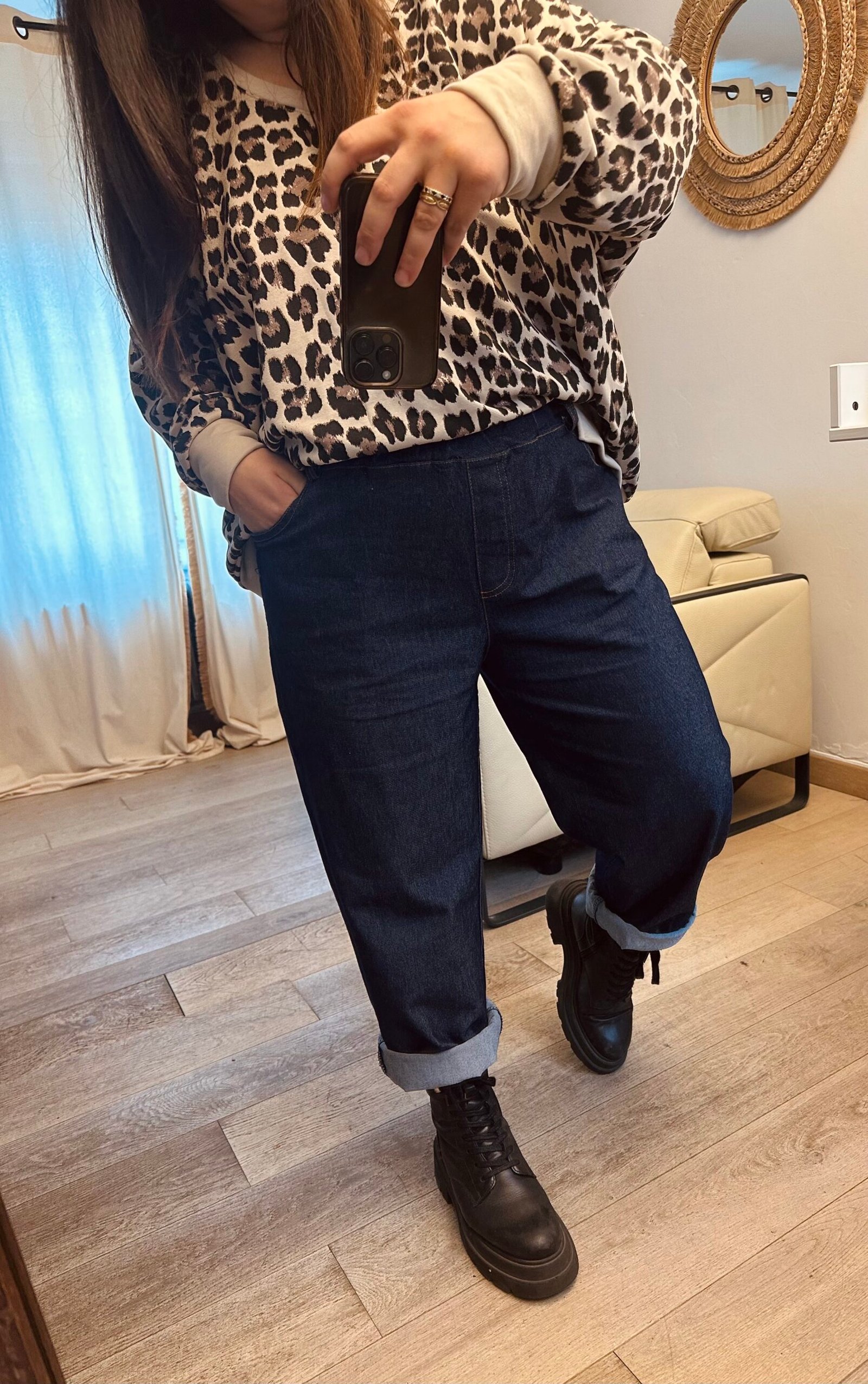 pantalon,n façon jean coupe mom grande taille femme curvy by romy