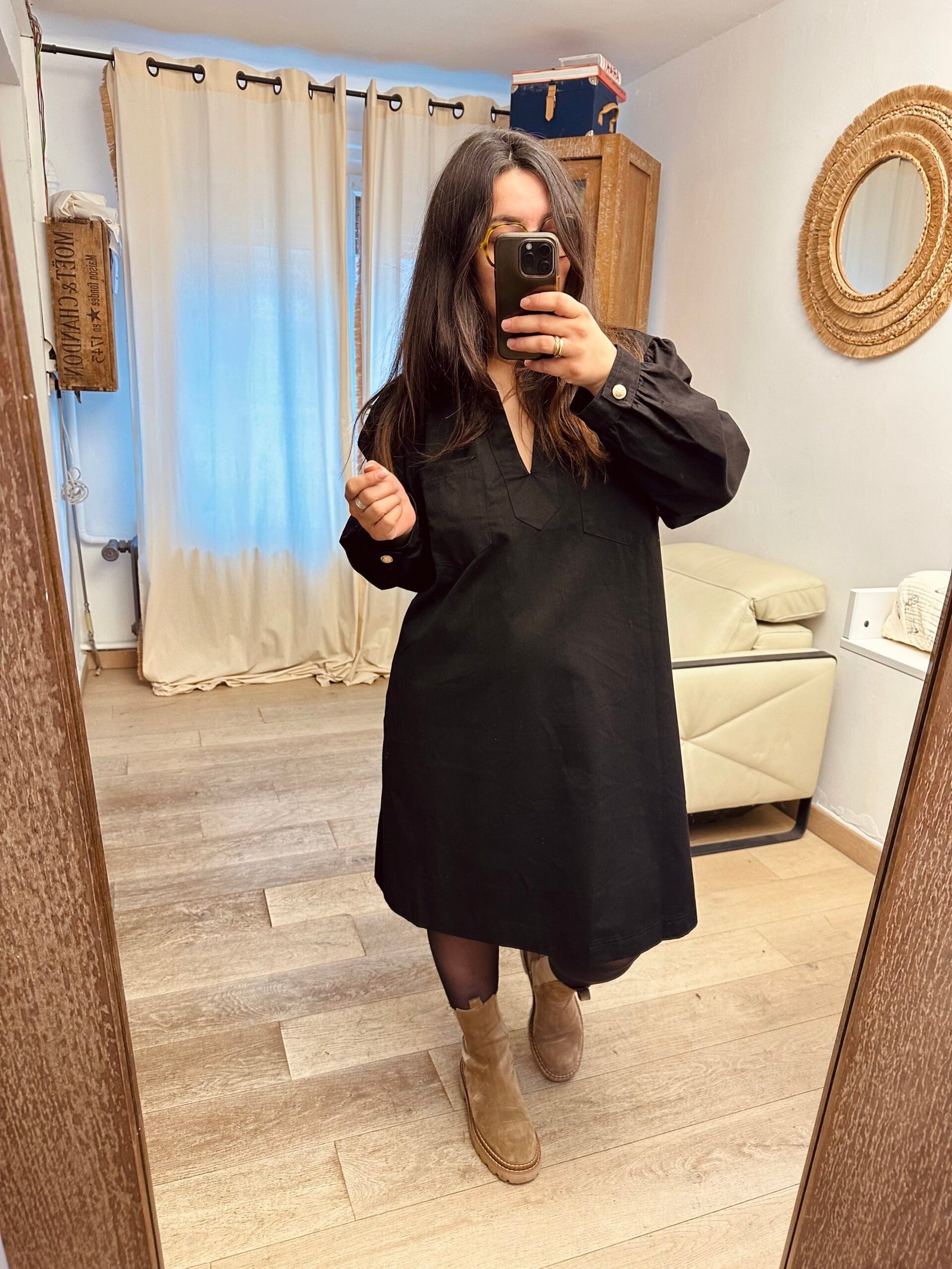 robe noir façon jean grande taille femme curvy by romy