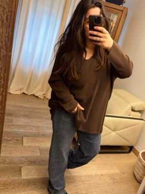 pull grande taille chocolat curvy by romy