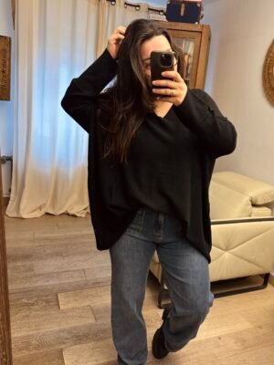 pull noir grande taille curvy by romy