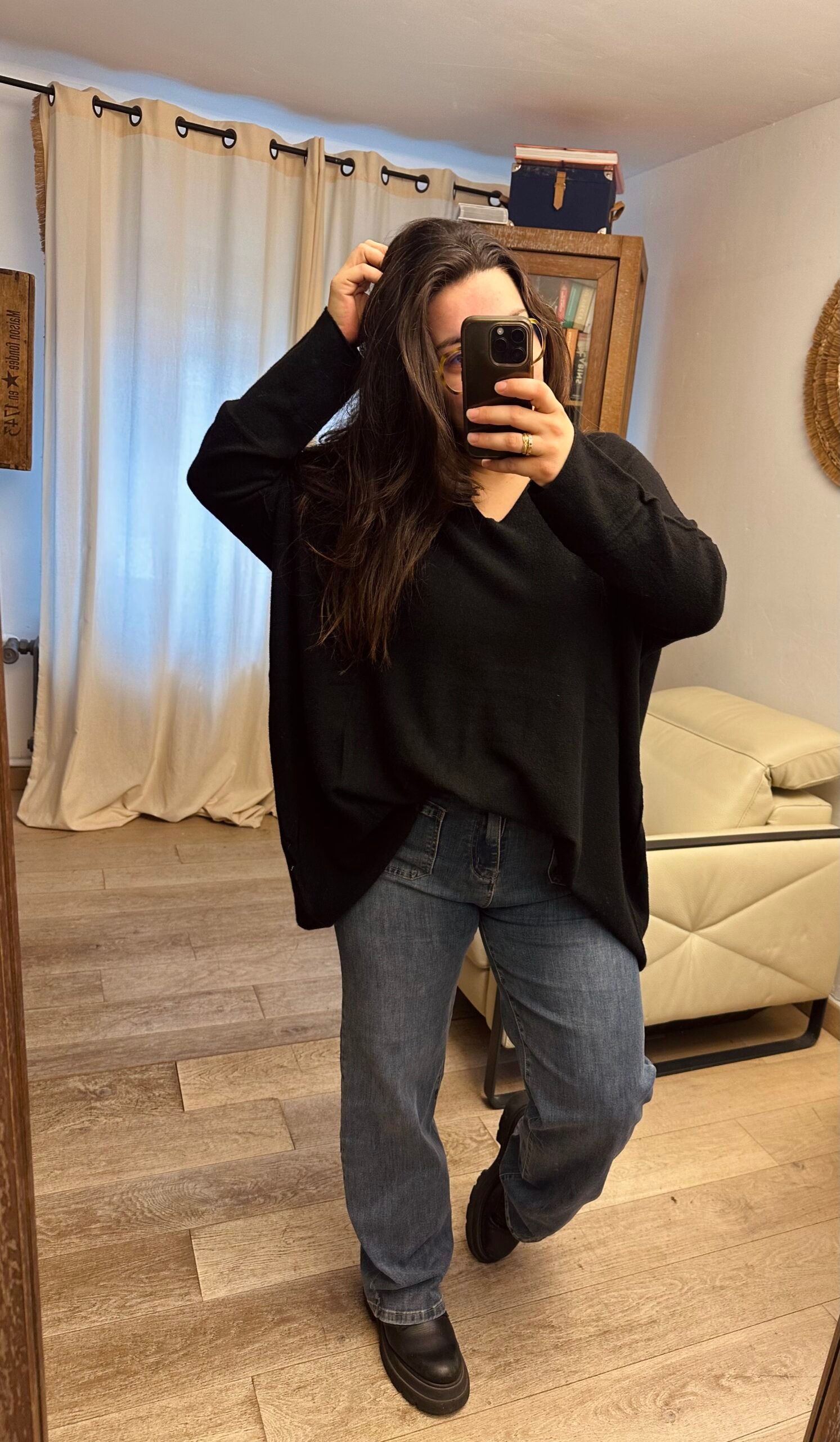 pull noir grande taille curvy by romy