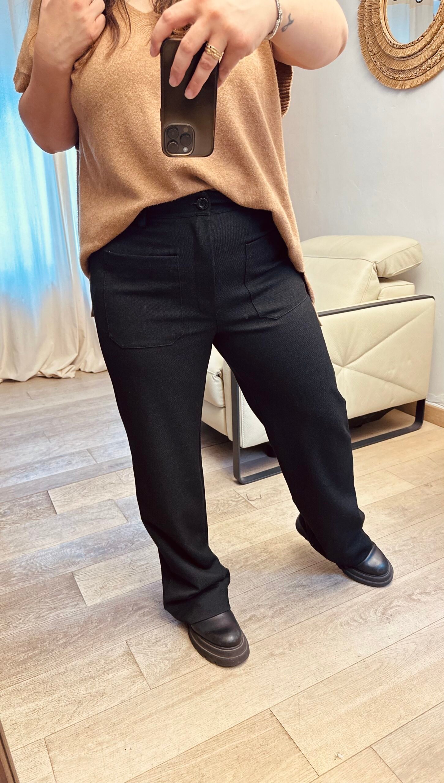 pantalon noir grande taille femme curvy by romy