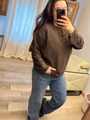 pull manches dentelles grande taille femme curvy by romy