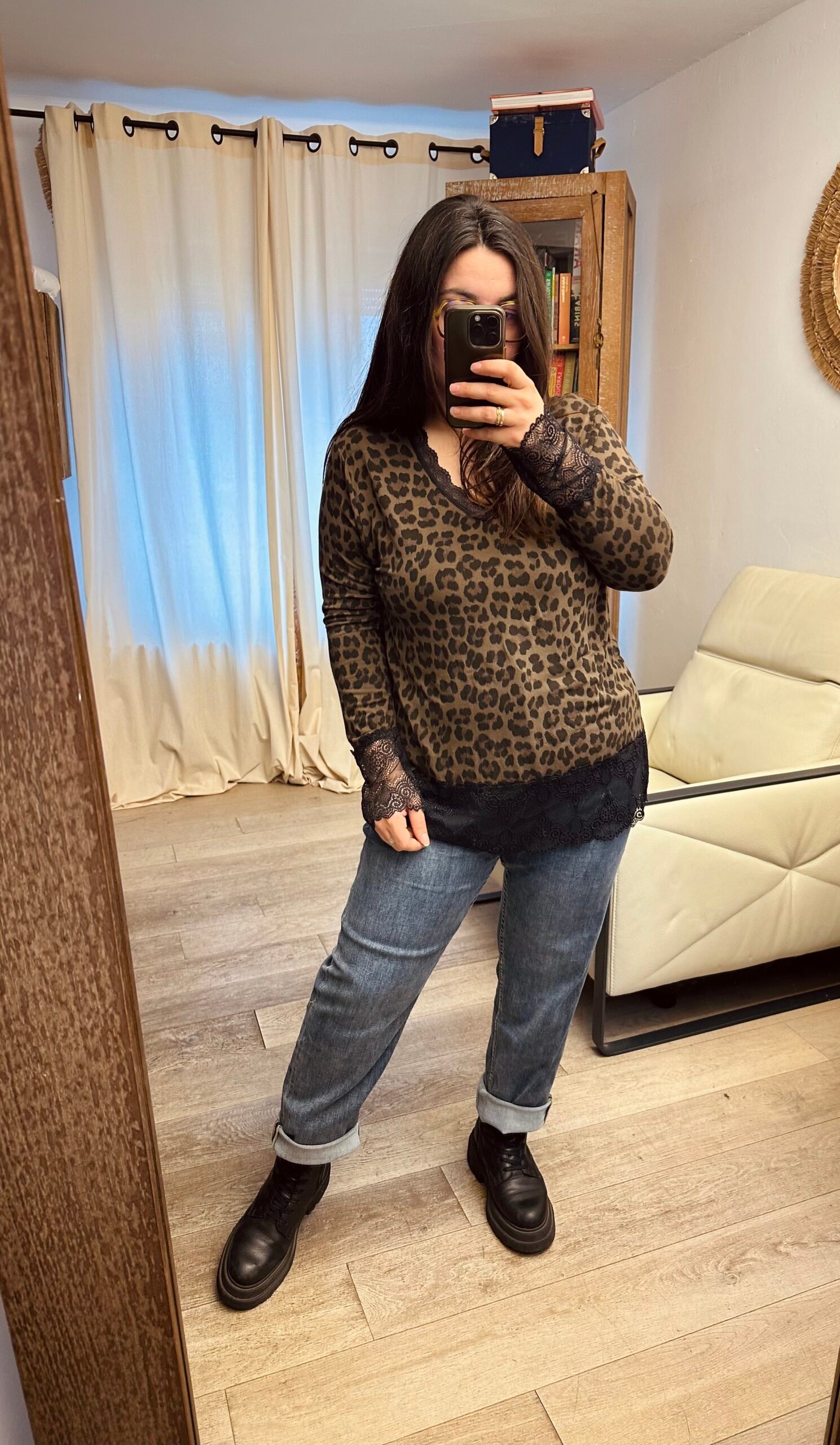 top en dentelle leopard grande taille femme curvy by romy