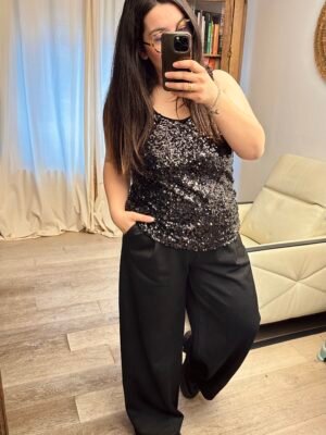 top sequins noir grande taille femme curvy by romy