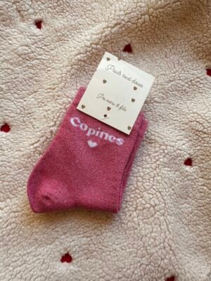 CHAUSSETTES À PAILETTES" COPINES " ROSE