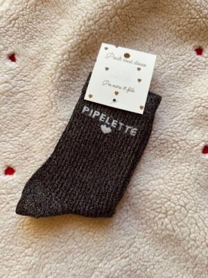 CHAUSSETTES À PAILLETTES " PIPELETTE" | NOIR
