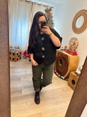 gilet broche noir grande taille femme curvy by romy