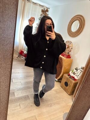 maxi gilet noir grande taille femme curvy by romy