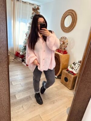maxi gilet rose curvy by romy