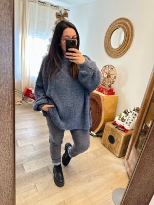 PULL BOUCLETTE | BLEU JEAN
