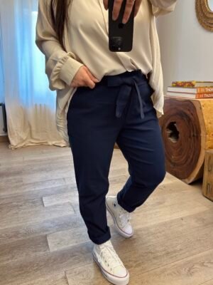 pantalon stretch grande taille femme bleu marine curvy by romy