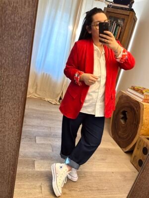 blazer rouge grande taille femme scurvy by romy