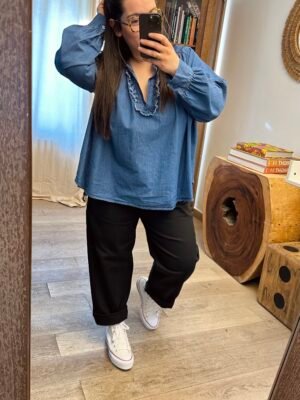 blouse en jean grande taille femme curvy by romy