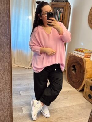 pull rose grande taille femme curvy by romy