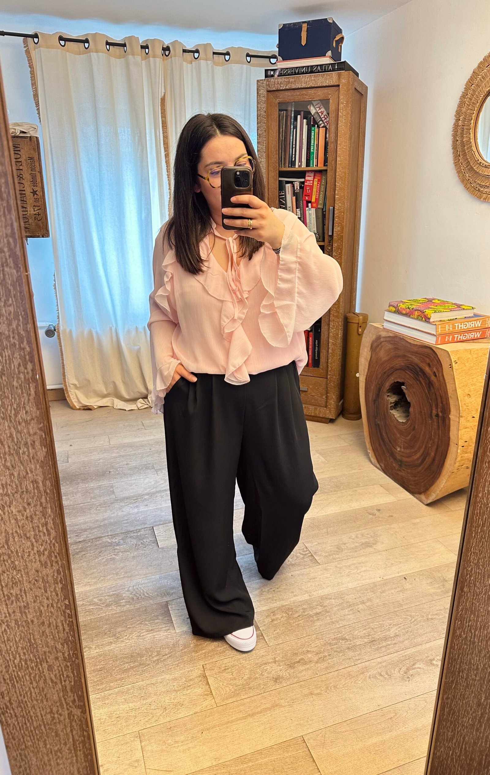 blouse en mousseline rose grande taille femme curvy by romy